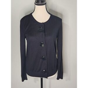 Doncaster Collection Cardigan XS Black/lace Cotton/sillk/cashmere Preppy Buttons